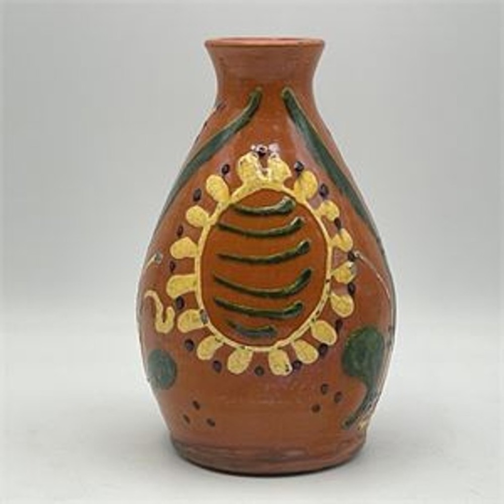 Philadelphia Museum of Art Greg Shooner Redware Pottery Lead Glazed Vase Signed